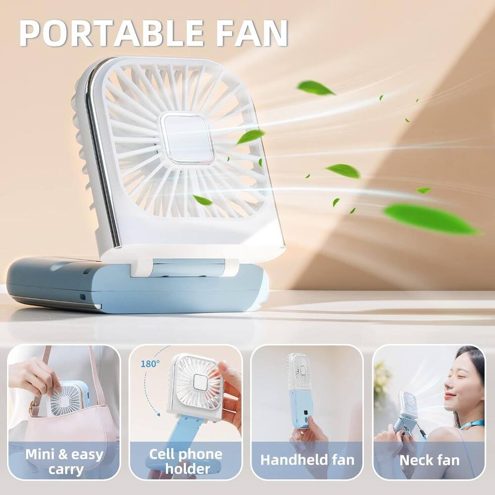 PORTABLE FAN

180° Mini & easy carry Cell phone holder Handheld fan Neck fan