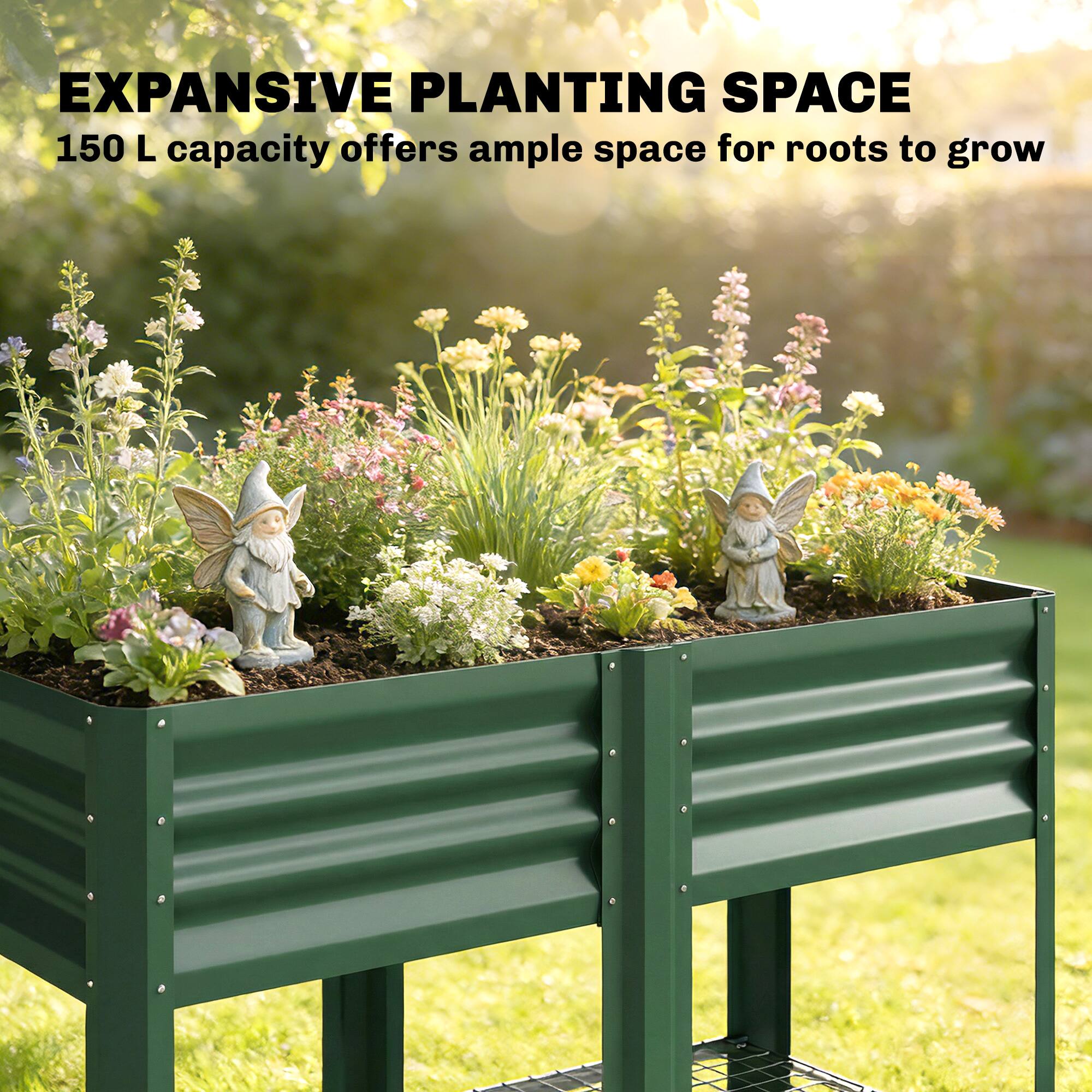 EXPANSIVE PLANTING SPACE  
150 L capacity offers ample space for roots to grow