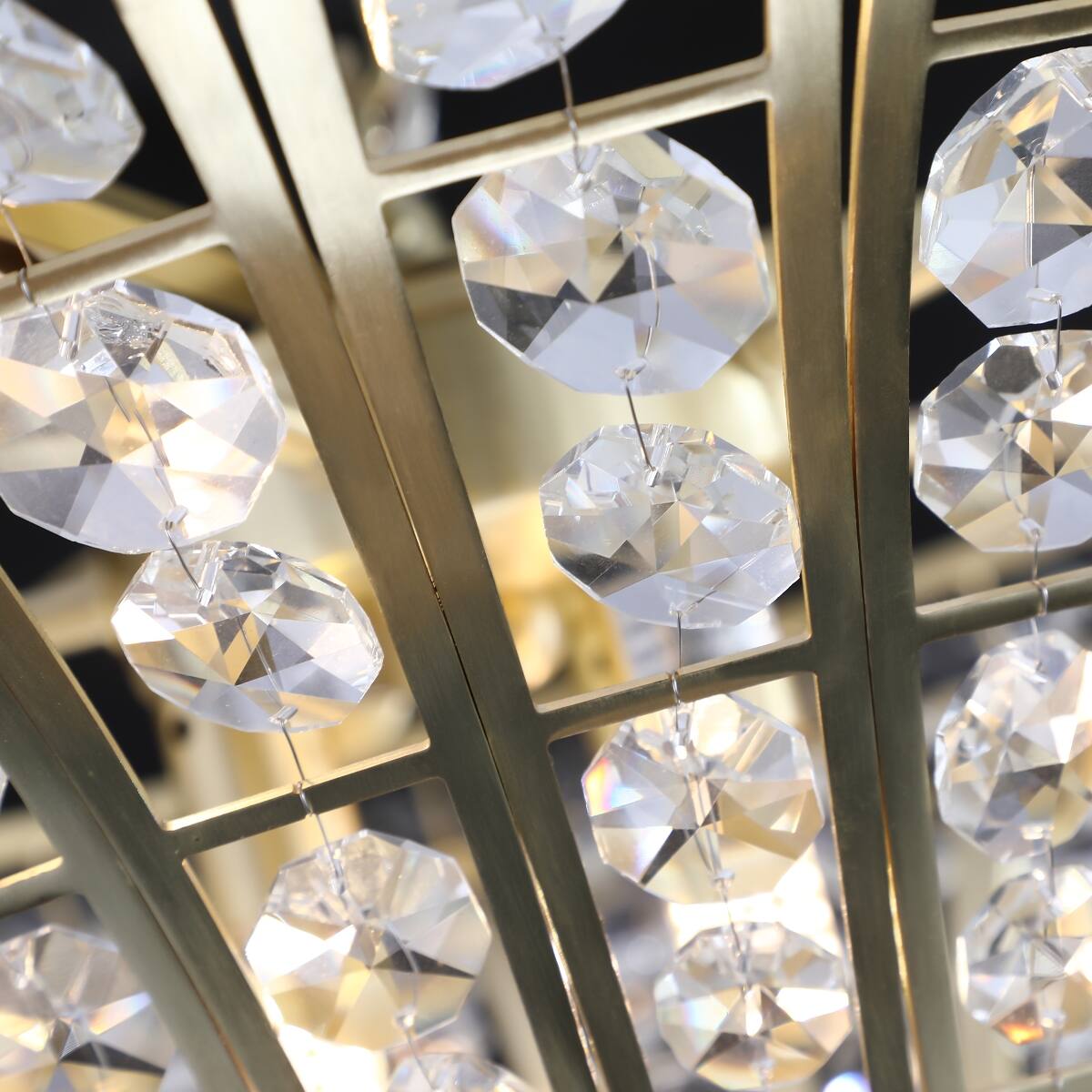 Alt View 8. Loheer - Loheer 8-Light Crystal Waterfall Chandelier, Modern Living Room Lighting, Adjustable Height, Gold Finish.