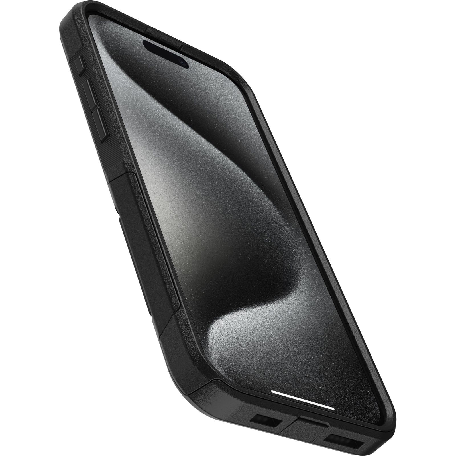 Left. OtterBox - Commuter Series Hard Shell for MagSafe for Apple iPhone 15 Pro Max - Black.