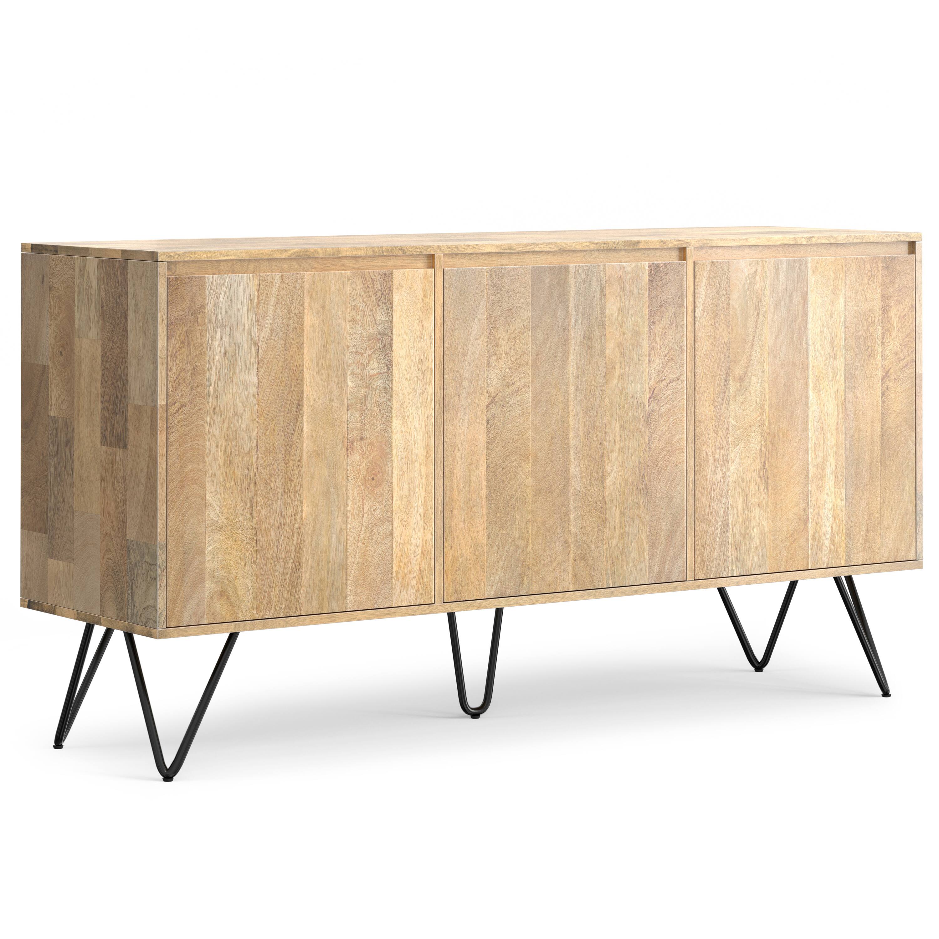 Front. Simpli Home - Hunter SOLID MANGO WOOD 3 Door Sideboard Buffet in Natural - Natural.