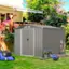 Alt View 3. Costway - 8'x6' Outdoor Storage Shed Galvanized Steel Tool House Organizer for Garden Yard - Light Grey.
