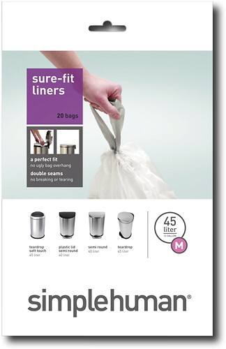 Front Standard. Simplehuman - Size J Sure-Fit Liner for Select Simplehuman Garbage Cans.