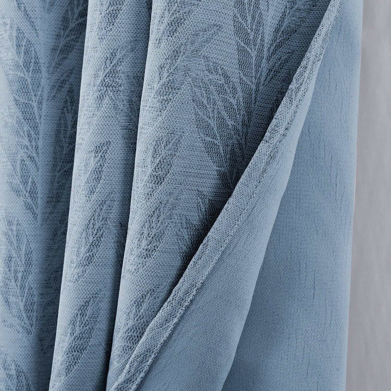 Alt View 1. RT Designers Collection - RT Designers Collection 100% polyester Reba Luxury Jacquard Blackout Grommet Curtain Panel 54" x 90" Wedgewood - Wedgewood.