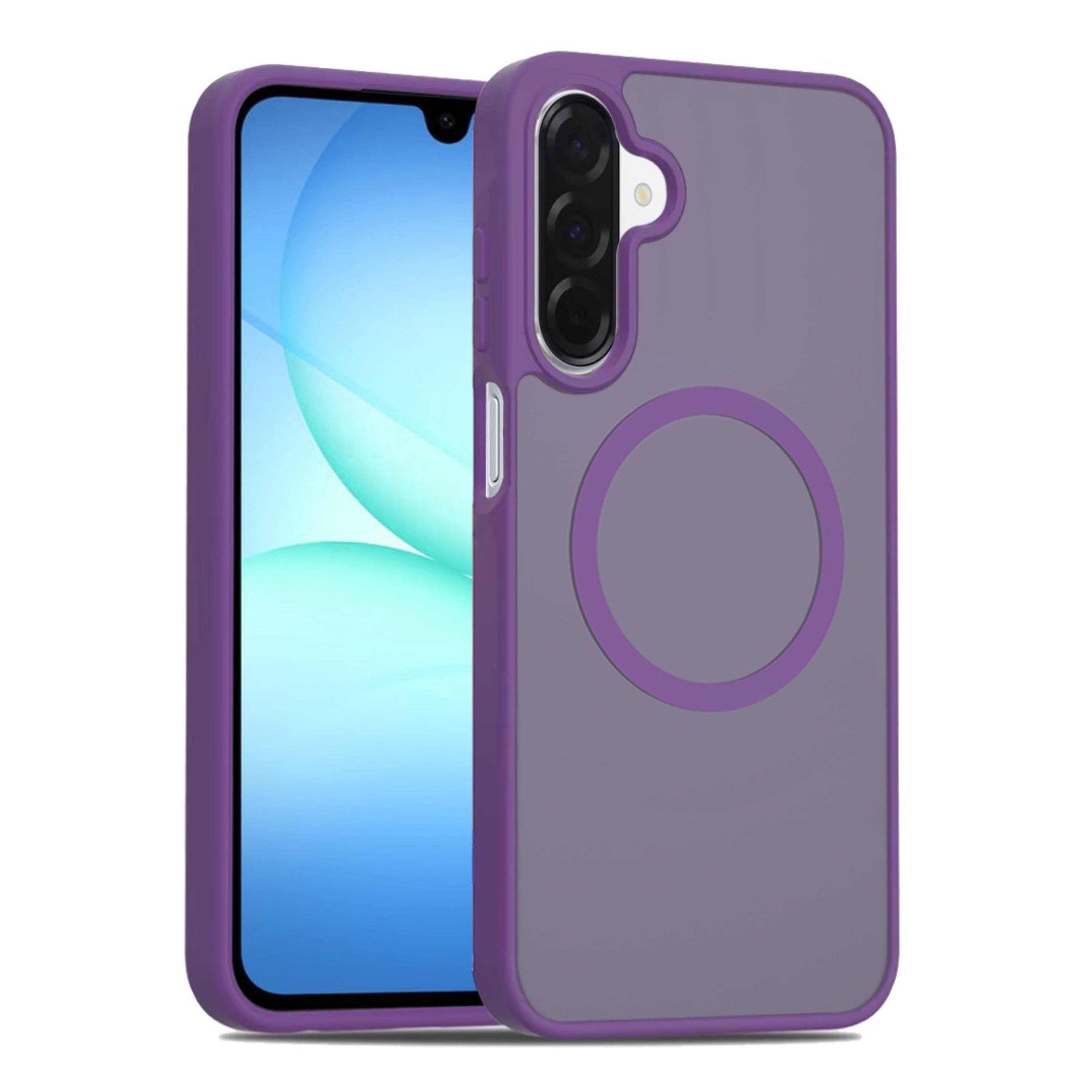Kitcheniva - Soft Touch Translucent Magnetic Circle Phone Case With Tempered Glass For Samsung Galaxy A17 5G - Dark Purple price history on PriceWatchPro