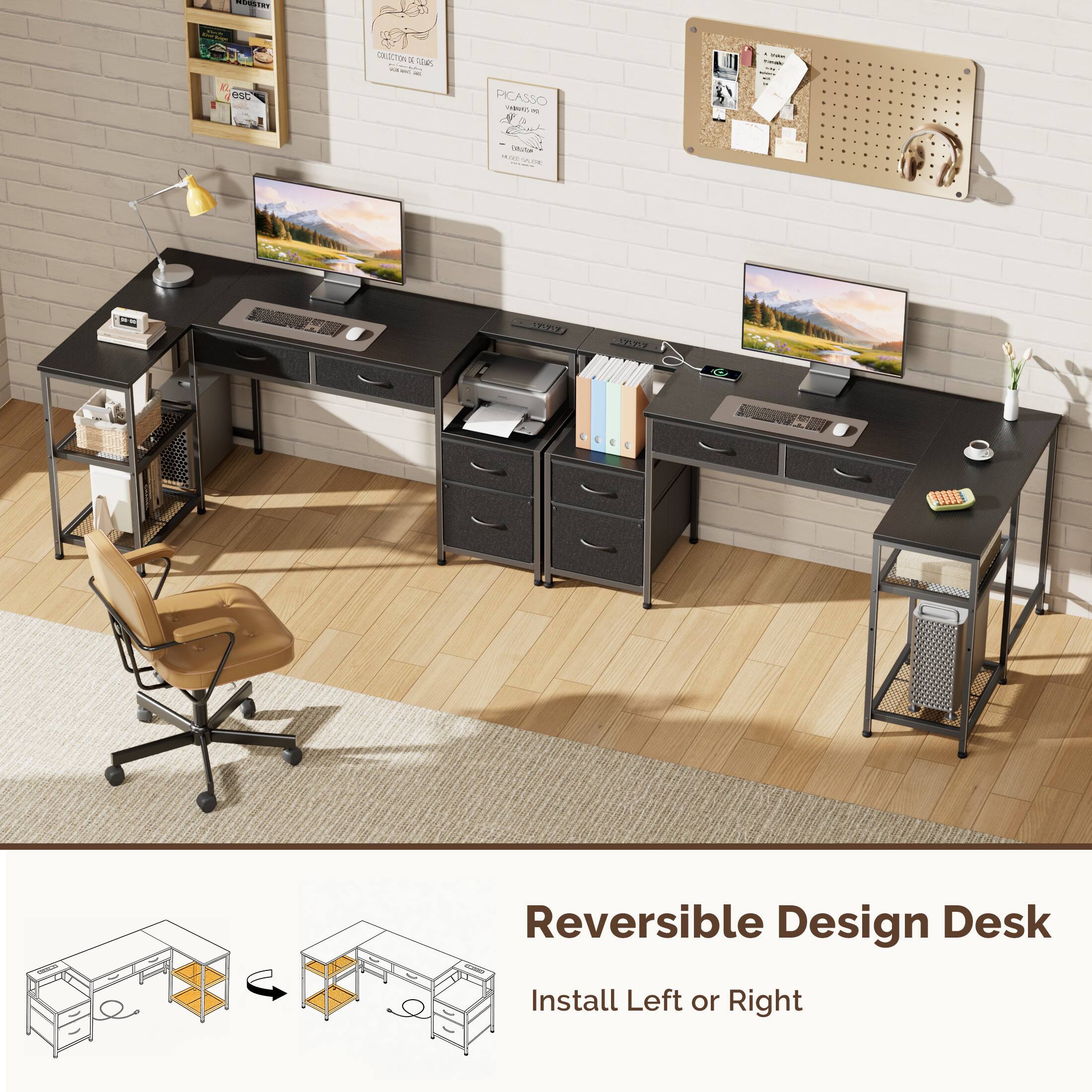 Reversible Design Desk  
Install Left or Right