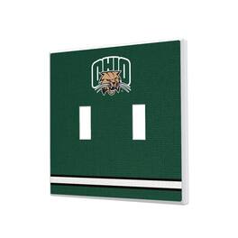 Keyscaper - Ohio Bobcats Stripe Design Double Toggle Light Switch Plate - Multicolor
