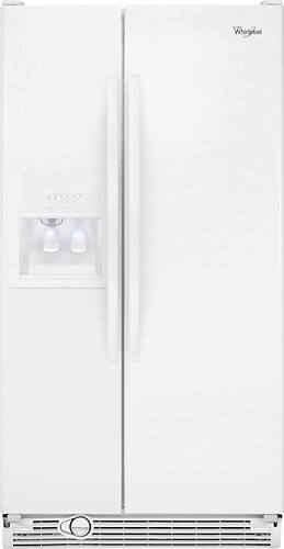 Front Standard. Whirlpool - 25.1 Cu. Ft. Side-by-Side Refrigerator with Thru-the-Door Ice and Water - White.