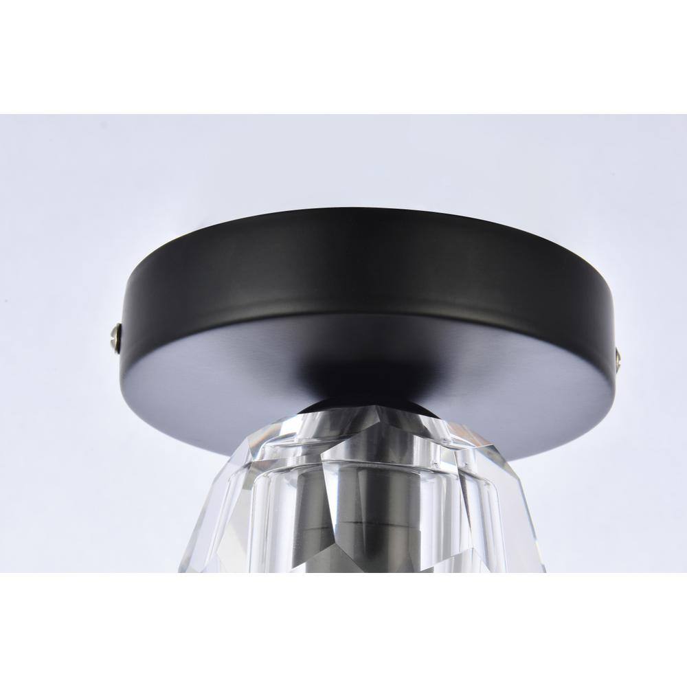 Alt View 3. Elegant Lighting - Eren 1 light black flush mount - Black.