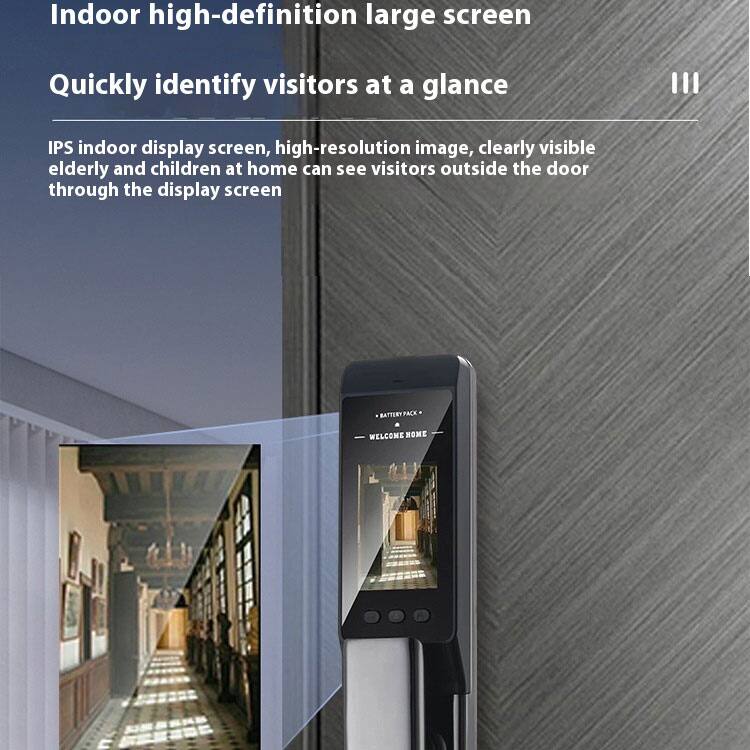 Indoor high-definition large screen

Quickly identify visitors at a glance

IPS indoor display screen, high-resolution image, clearly visible

Elderly and children at home can see visitors outside the door through the display screen

BATTERY PACK
WELCOME HOME
