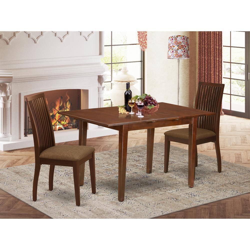 Left. East West Furniture - Dining Room Set Mahogany - Brown.