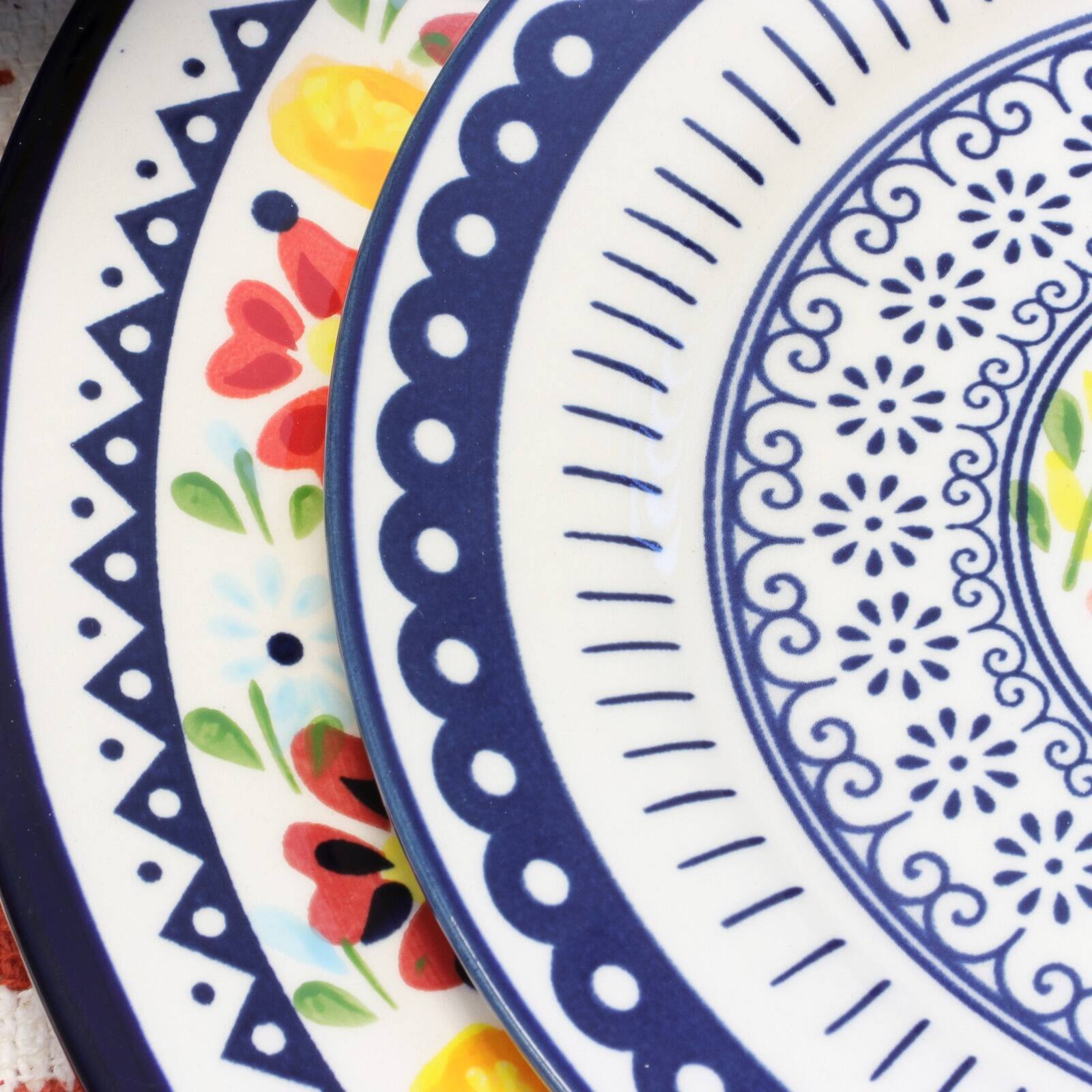 Alt View 1. Gibson - Gibson Elite Luxembourg 12 Piece Dinnerware Set - Blue.