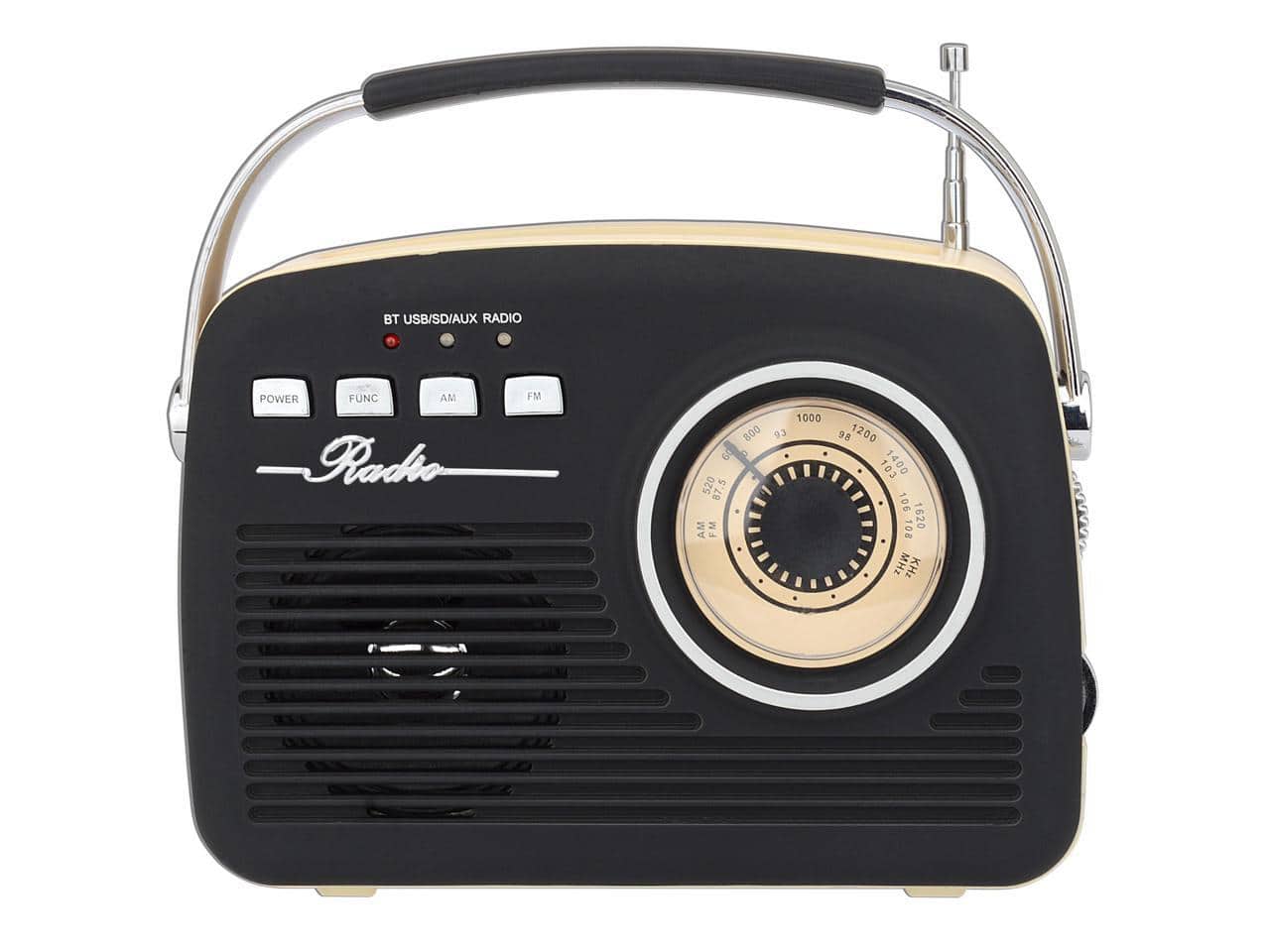 Supersonic Retro Portable AM/FM Radio SC 1201 with Bluetooth Black
