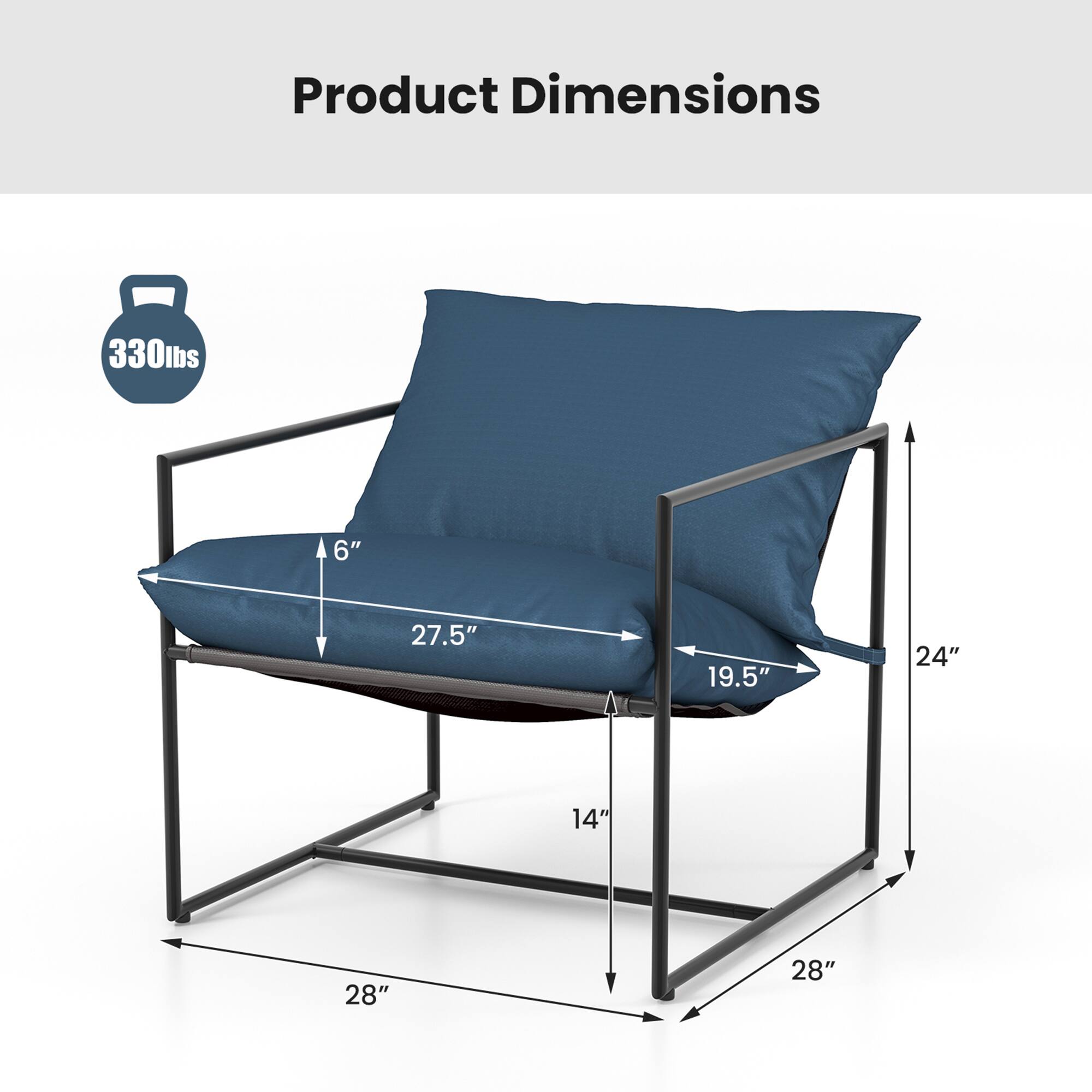 Product Dimensions  
330 lbs  
46"  
27.5"  
19.5"  
24"  
14"  
28"  
28"