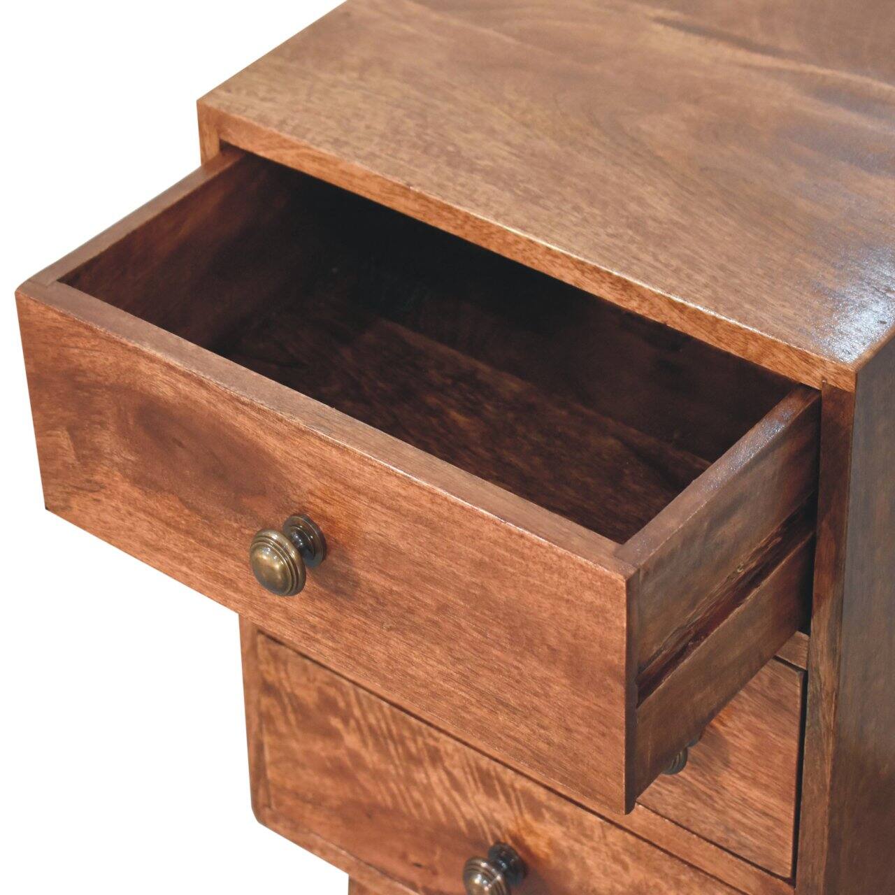 Alt View 5. Artisan Furniture - Artisan Furniture Solid WoodHoney Caramel Nordic Style 4 Drawer Multi Bedside - Brown.