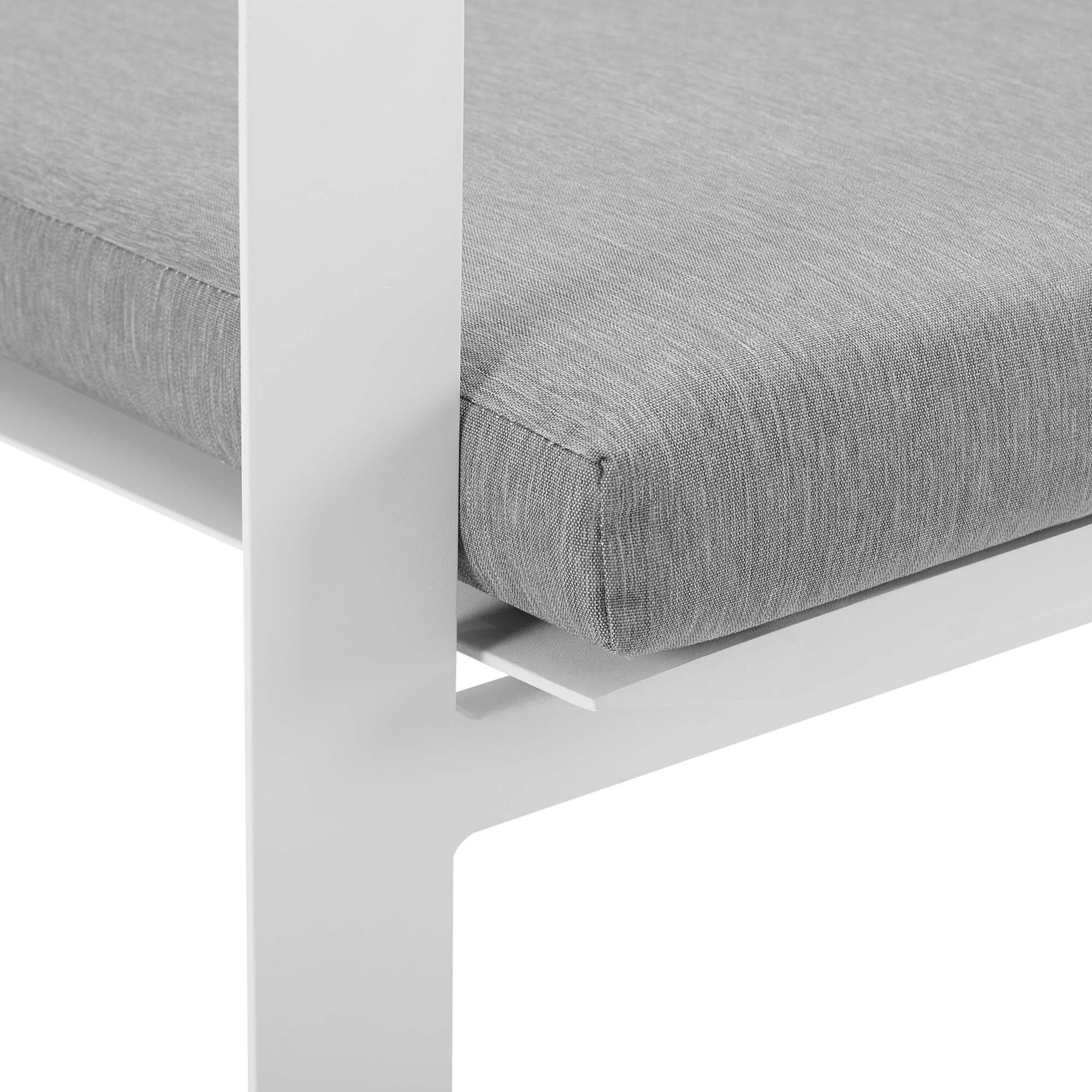 Alt View 3. Modway - Baxley Stackable Outdoor Patio Aluminum Dining Armchair by Modway - White Gray.