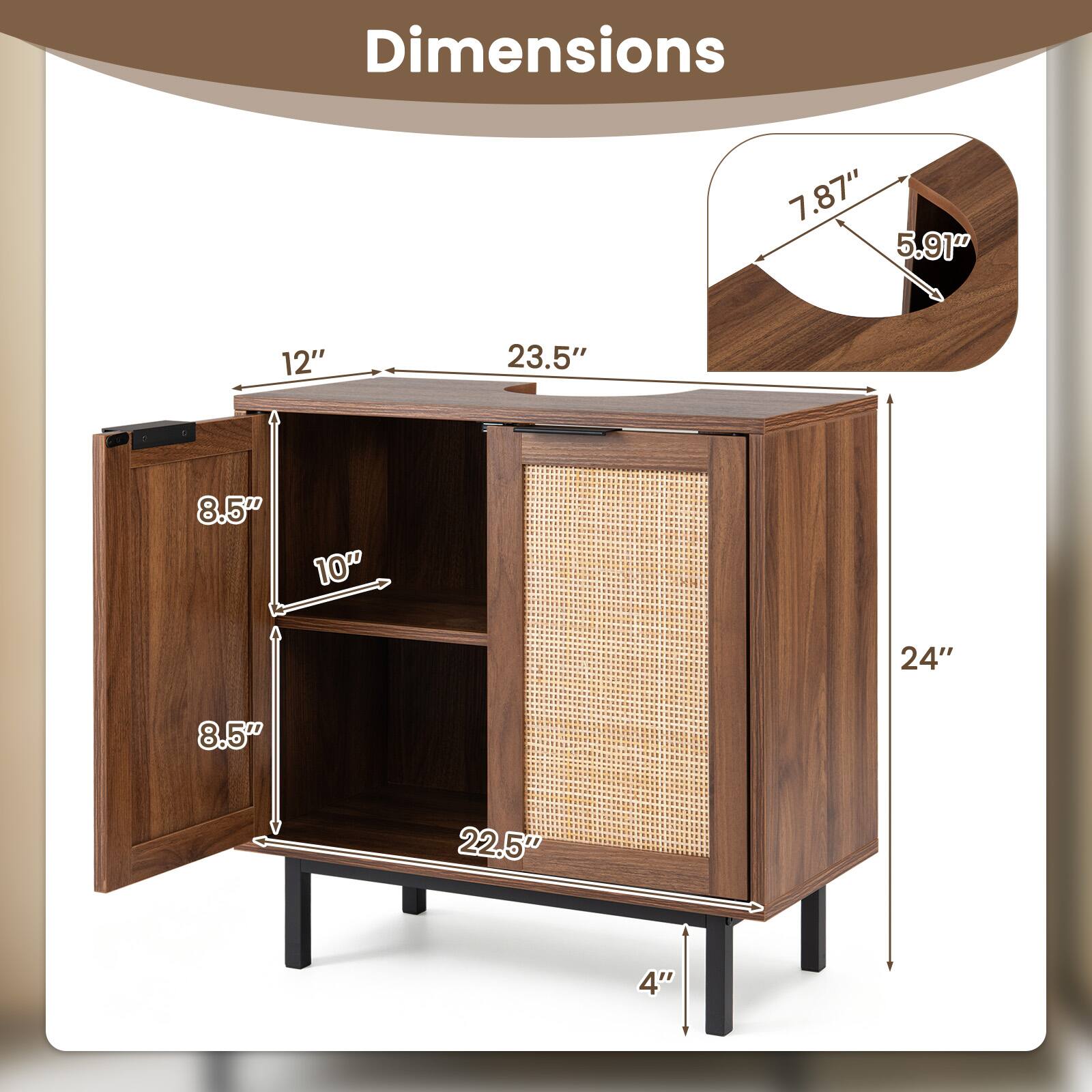 Dimensions: 7.87" x 5.91" x 12" x 23.5" x 8.5" x 10" x 24" x 8.5" x 22.5" x 4"