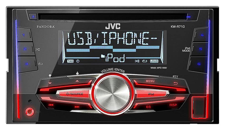 Front. JVC - CD - Apple® iPod®-Ready - In-Dash Receiver with Remote - Black.