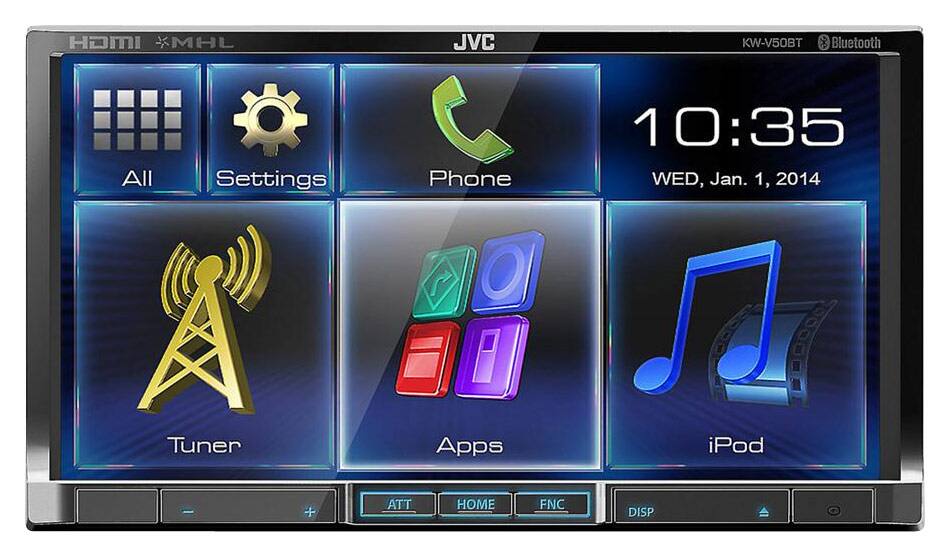 Front. JVC - 6.1" - CD/DVD - Built-In Bluetooth - Apple® iPod®-Ready - In-Dash Receiver with Remote - Black.