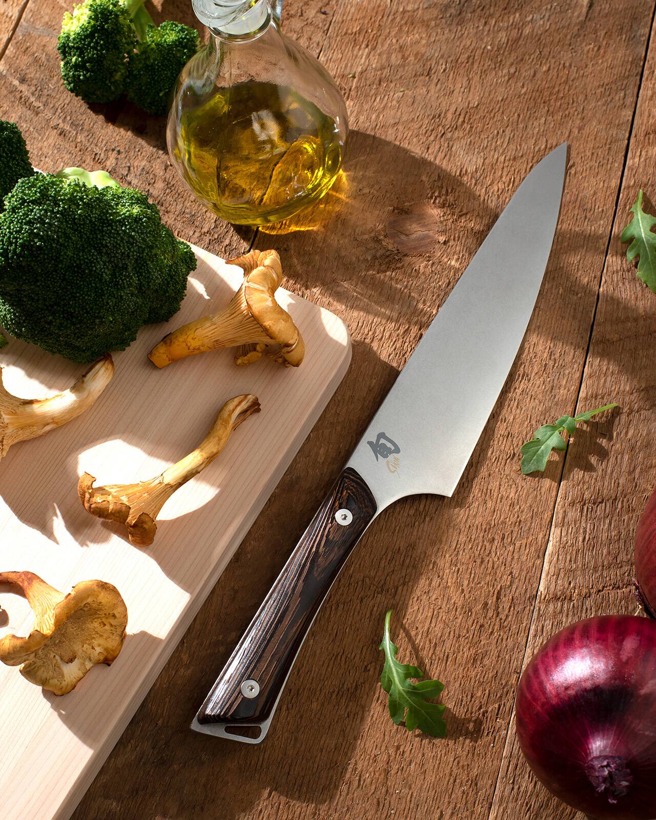 Alt View 4. Shun - Kanso 8 Inch Chef's Knife - Brown.