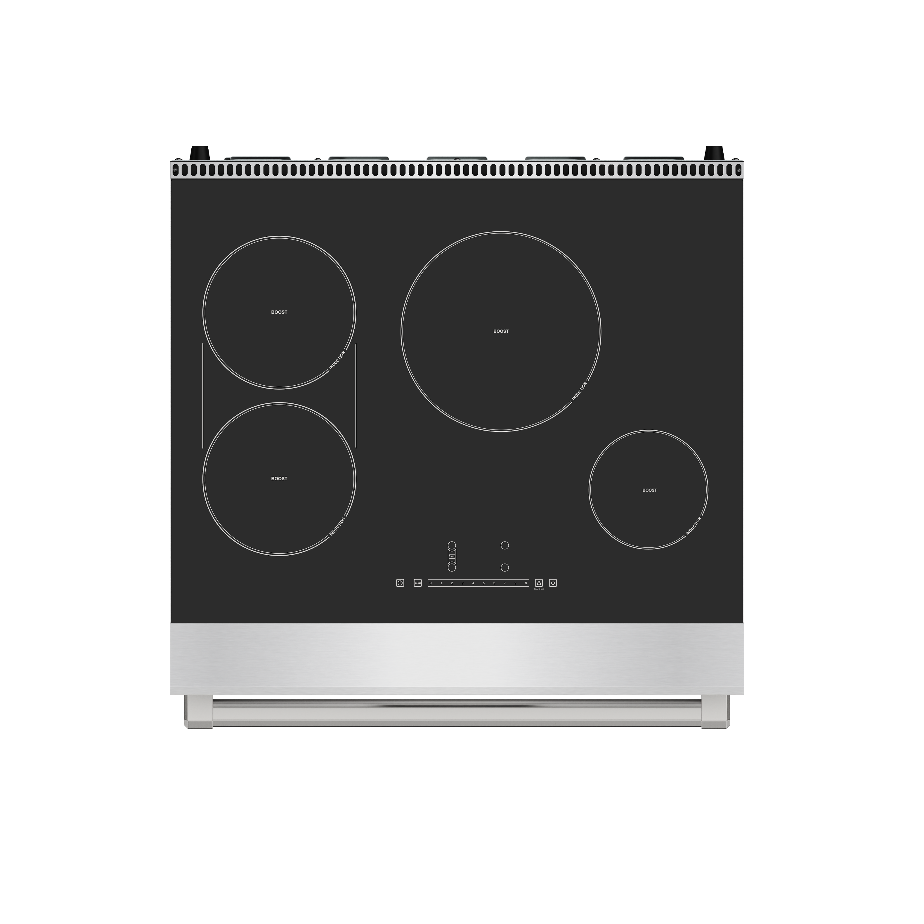 Back. Thor Kitchen - 4.8 Cu Ft. Freestanding Induction Range with Air Fry - Stainless steel.