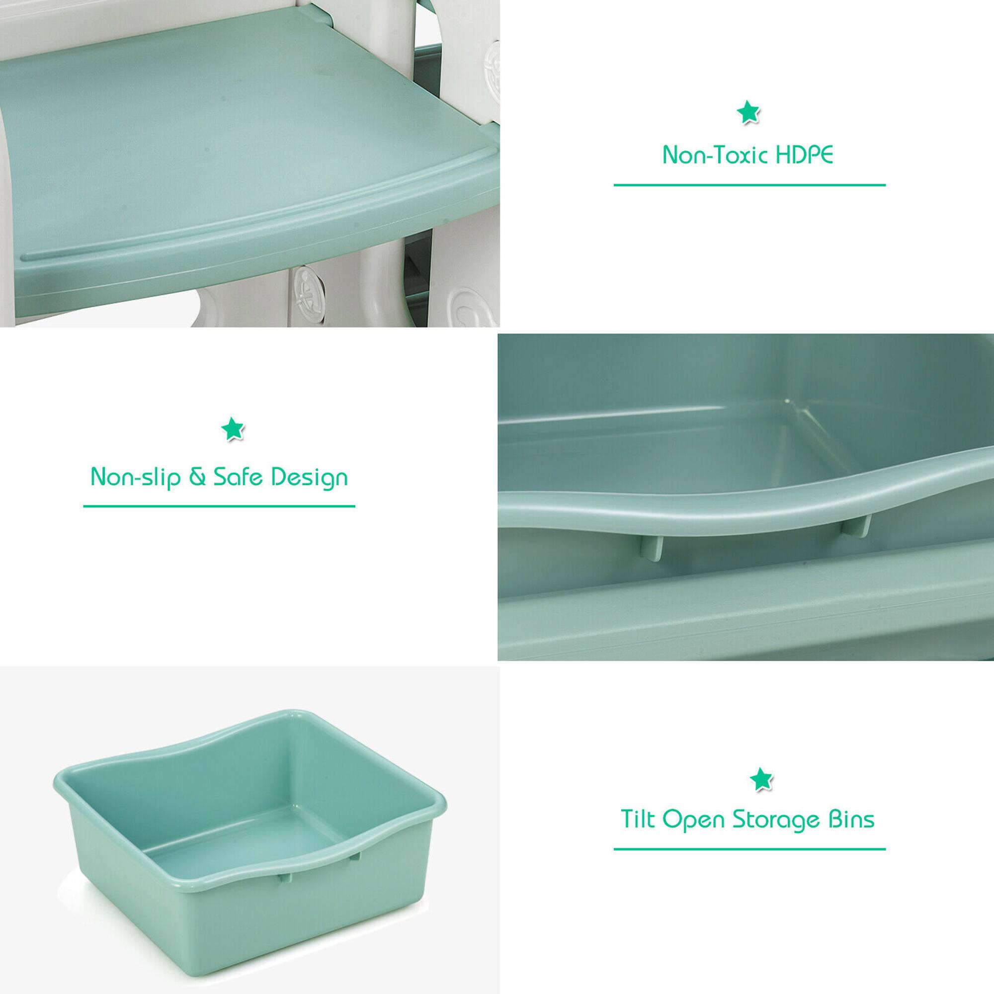 Non-Toxic HDPE  
Non-slip & Safe Design  
Tilt Open Storage Bins