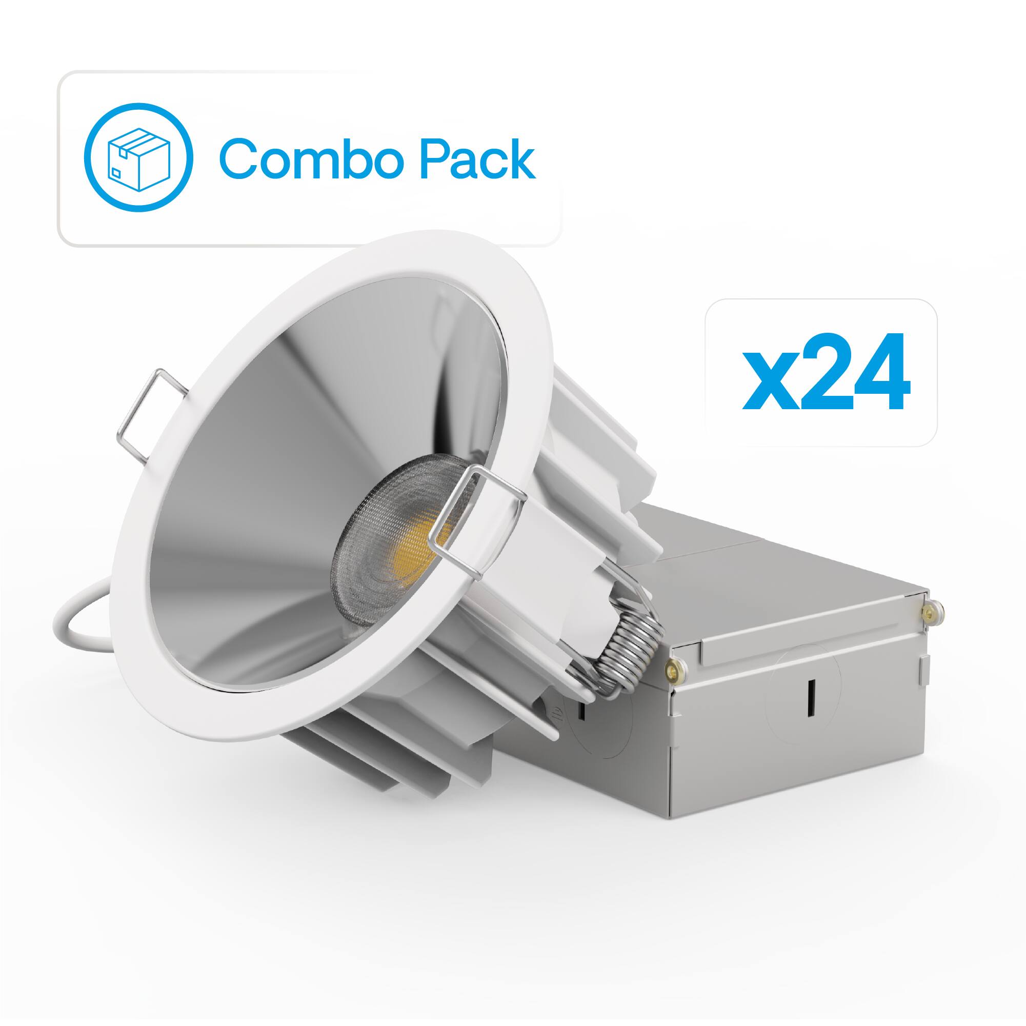 Infibrite - 36 Deg Angle 4In 5CCT Selectable New Construction 960LM 0-10V Dimmable LED Light 120-277V (24 Pack) - White price history on PriceWatchPro