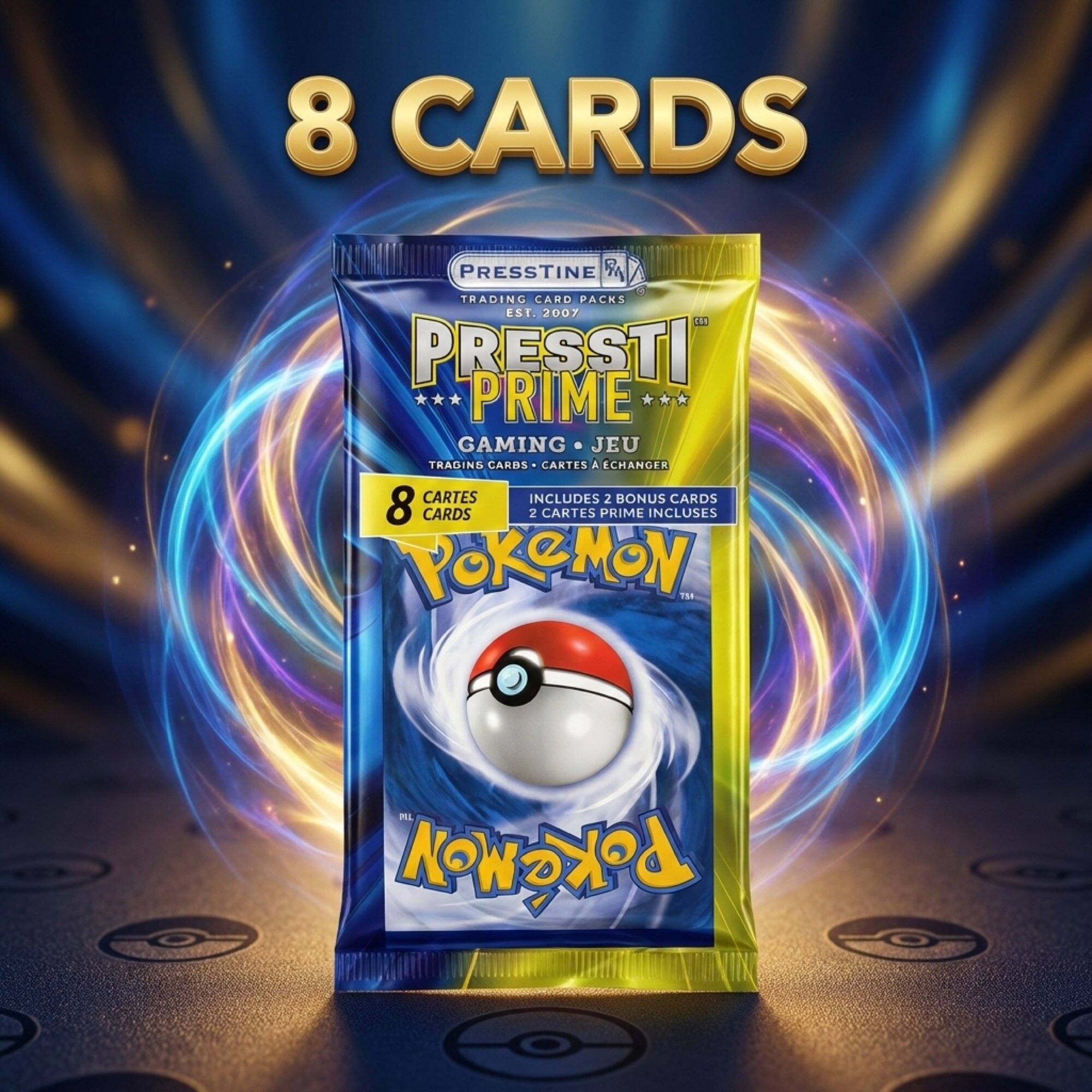 Pokémon Presstine Pokemon Presstiprime 8 Card Trading Card Pack