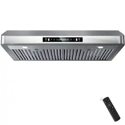 Front. ZJKLA - ZJKLA - 30 inches - Externally Vented - Under cabinet Range Hood - Stainless Steel - Stainless steel.