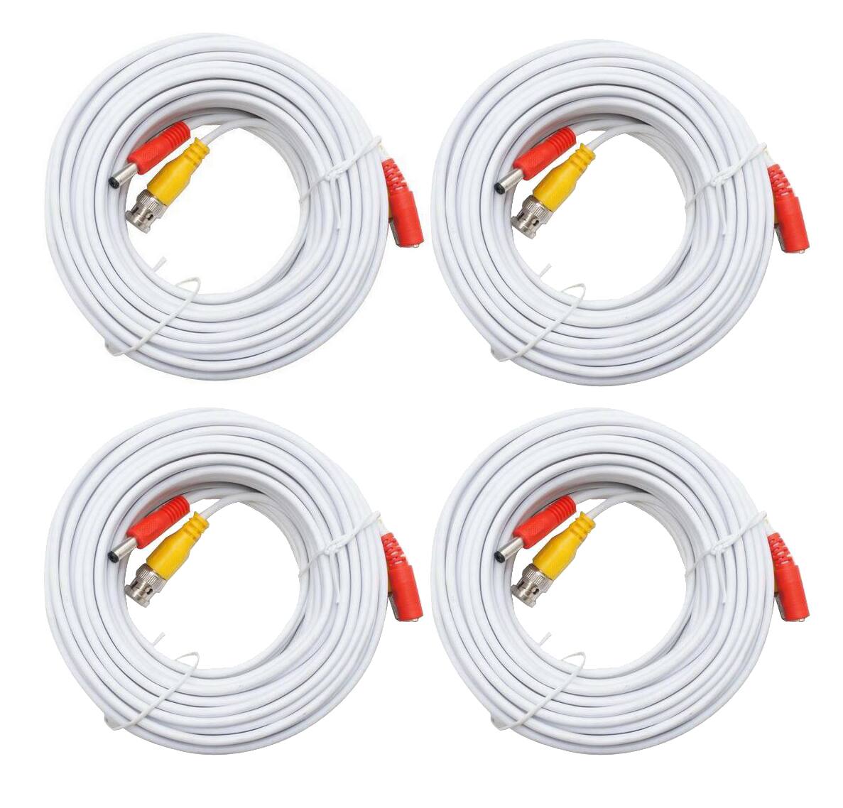 Alt View 1. SPT - 50 ft. Premade Premium Siamese Power and Video Cable (4-Pack) - White.