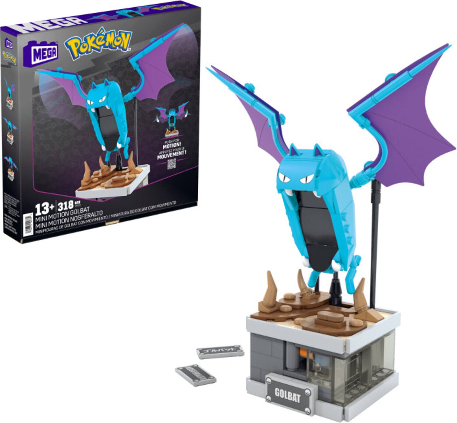 Mega Pokémon Rues for Motion! A Puppet for Movement! - Momento 13+ 318 Golbat Doce Dat Com Motion Nósferalto Mini Motion Con Momento Mini de Golbat Mini Figuras de Golbat