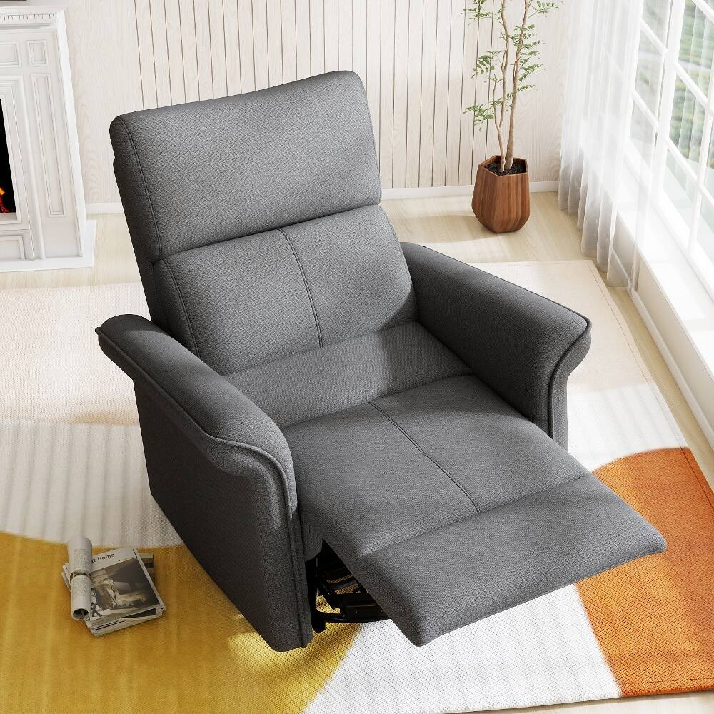 Alt View 10. Loheer - Loheer Power Swivel Rocker Recliner Nursery Glider Fabric Dark Gray - Dark Gray.