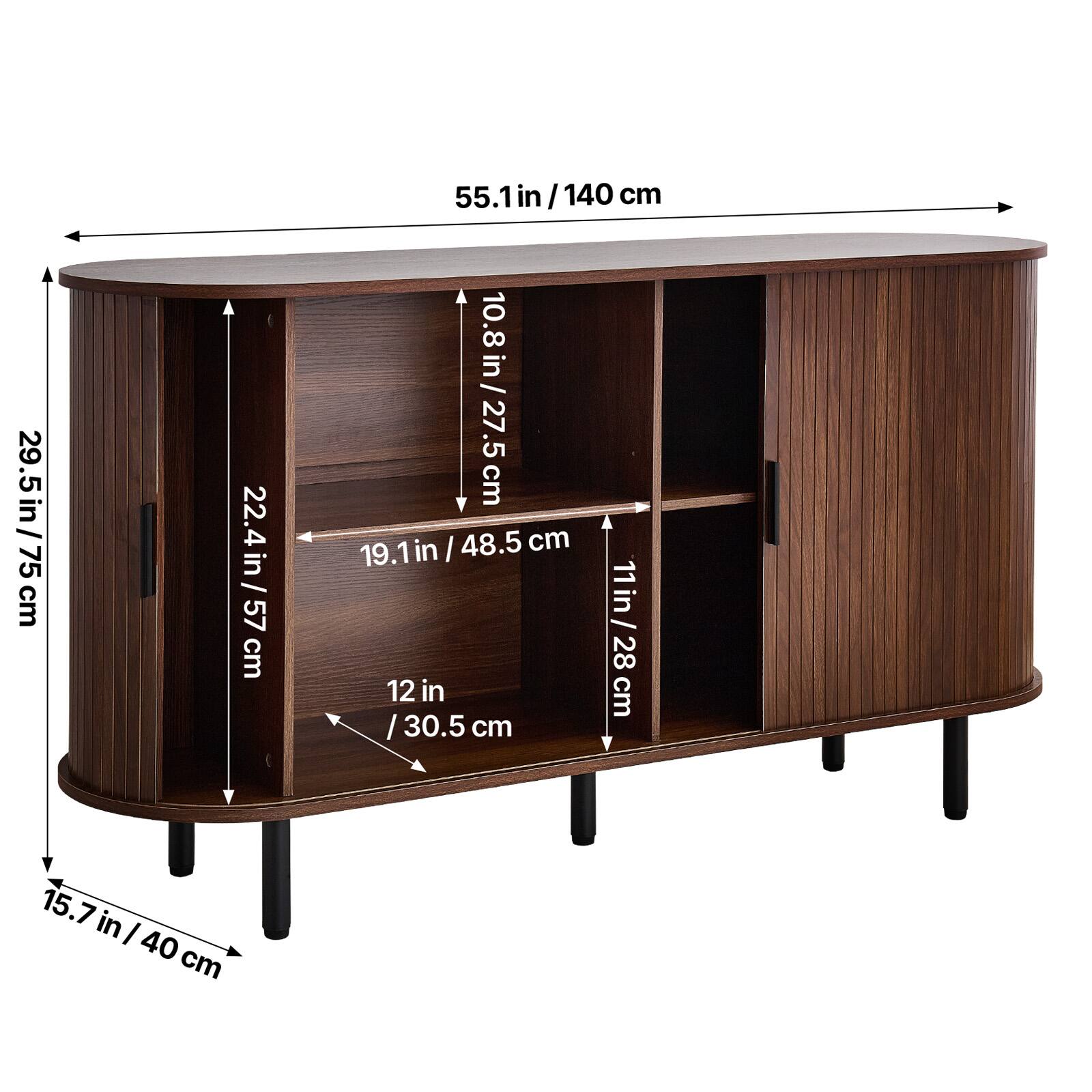 29.5 in/75 cm  
22.4 in/57 cm  
55.1 in/140 cm  
10.8 in/27.5 cm  
19.1 in/48.5 cm  
11 in/28 cm  
12 in/30.5 cm  
15.7 in/40 cm