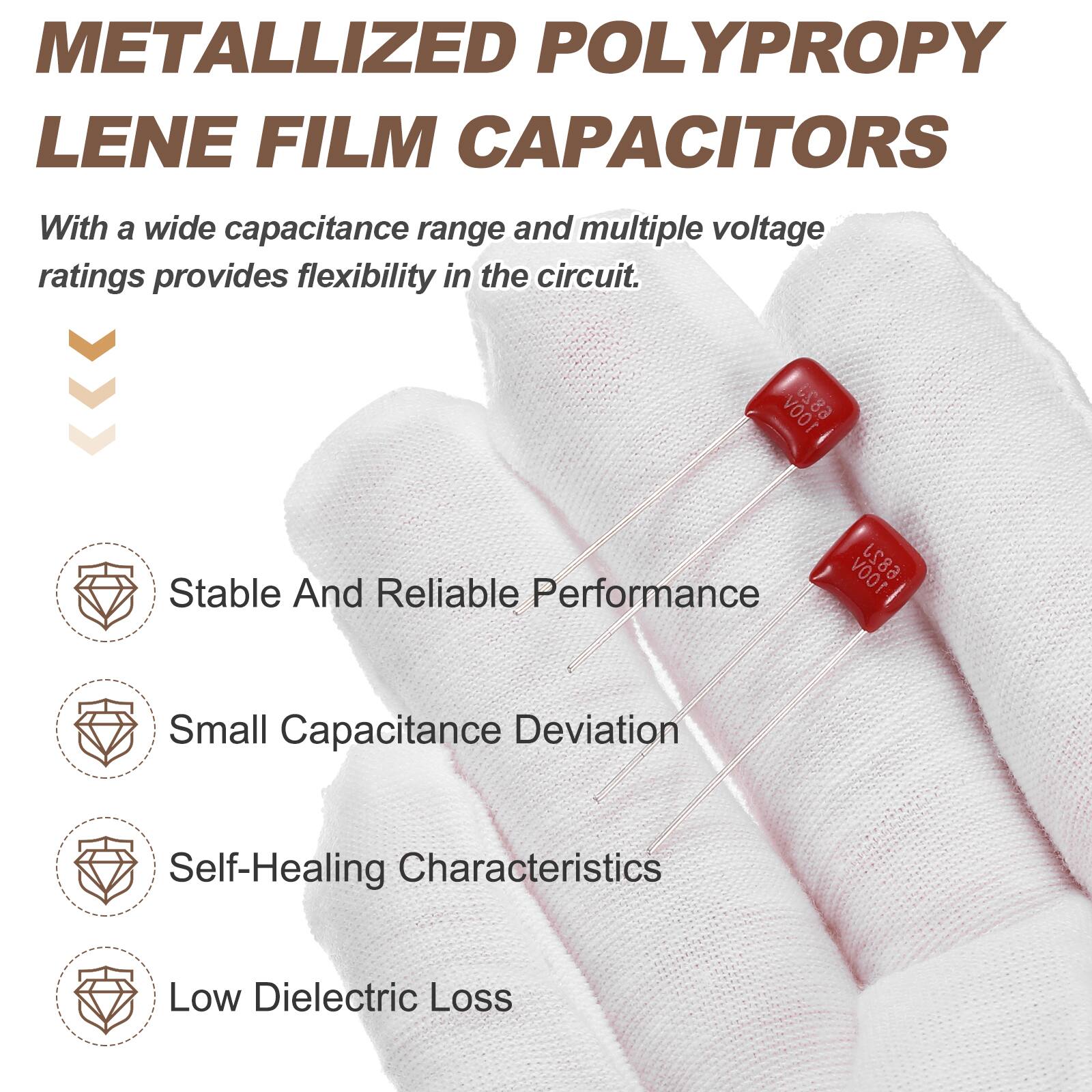 METALLIZED POLYPROPYLENE FILM CAPACITORS

With a wide capacitance range and multiple voltage ratings provides flexibility in the circuit.

- Stable And Reliable Performance
- Small Capacitance Deviation
- Self-Healing Characteristics
- Low Dielectric Loss