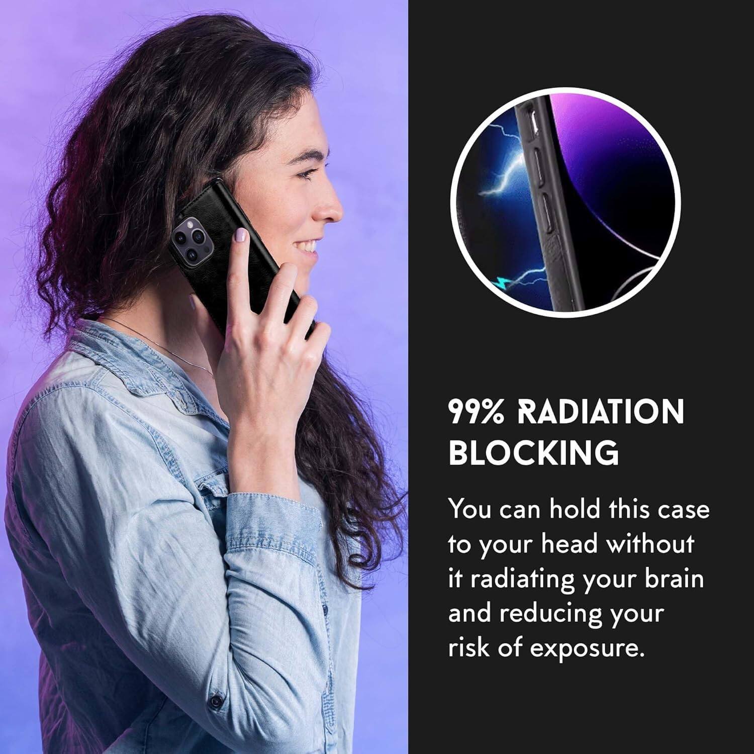 99% RADIATION BLOCKING
You can hold this case to your head without it radiating your brain and reducing your risk of exposure.