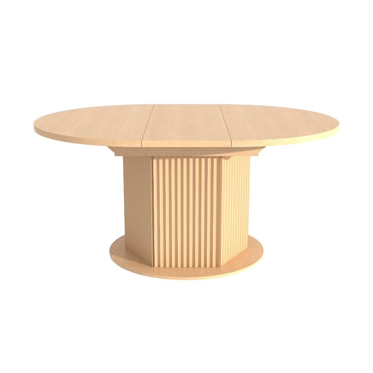 Alt View 7. Loheer - Loheer Extendable Round Dining Table for Six, Light Brown Wood Table with Textured Base - Light Brown.