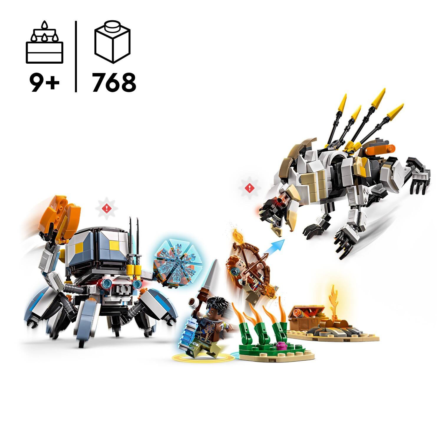 Angle. LEGO - Horizon Adventures Aloy & Varl vs. Shell-Walker & Sawtooth Toy 77037.