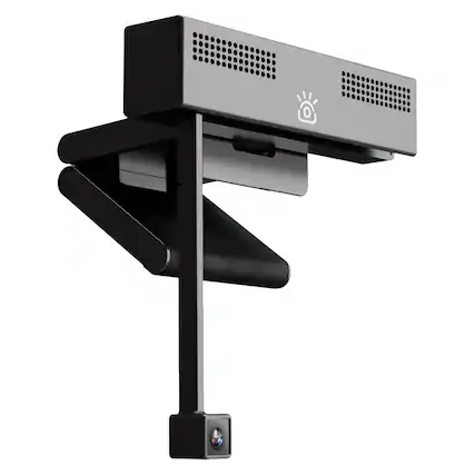 Front. iContact Camera - ProMini 4K Eye-Contact Webcam, Retractable Arm for Laptops - Black.