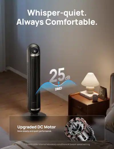 Dreo 27ft/s Velocity Quiet Floor Fan, 90° Oscillation, Speeds