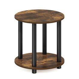 Furinno - Turn-N-Tube 2-Tier Round Wooden End Table - Amber Pine