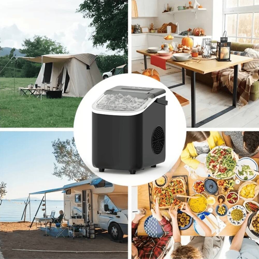 Alt View 1. Loheer - Loheer Portable Countertop Ice Maker Bullet Ice Machine for RV Camping Home BPA-Free Fast Ice - Black.