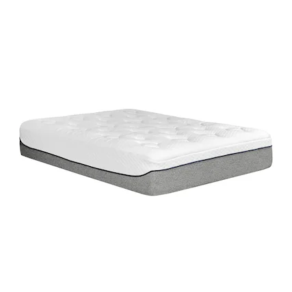 Front. Glintex - 13 Inch Queen Gel Memory Foam Mattress with Cooling Layer and Supportive PU Foam Base - Grey+White.