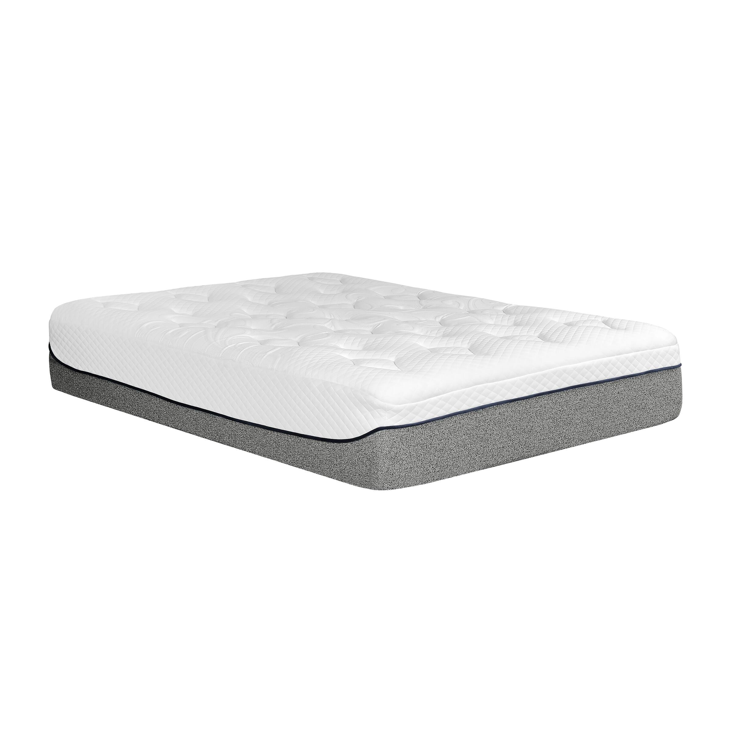 Front. Glintex - 13 Inch Queen Gel Memory Foam Mattress with Cooling Layer and Supportive PU Foam Base - Grey+White.