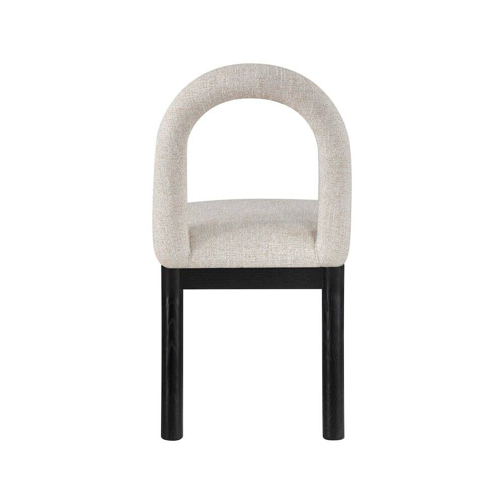 Alt View 4. Meridian Furniture - Conrad Beige Linen Textured Fabric Dining Chair - Beige.