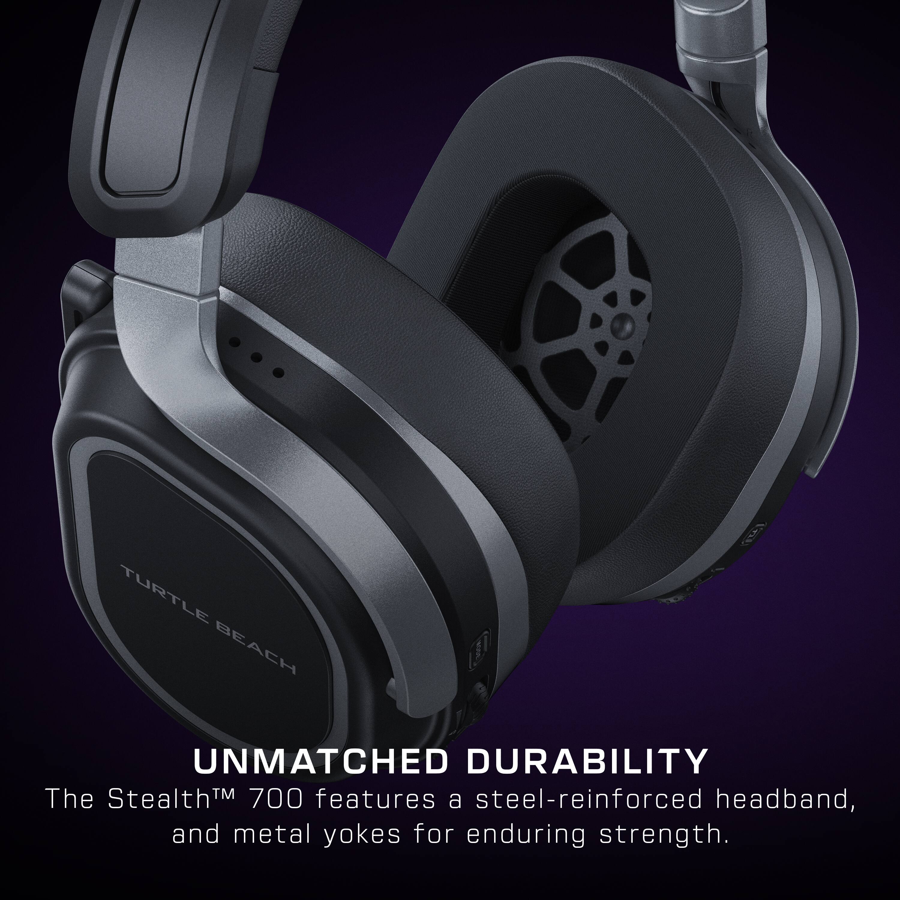 Turtle Beach Unmatched Durability: The Stealth 700 features a steel-reinforced headband and metal yokes for enduring strength.