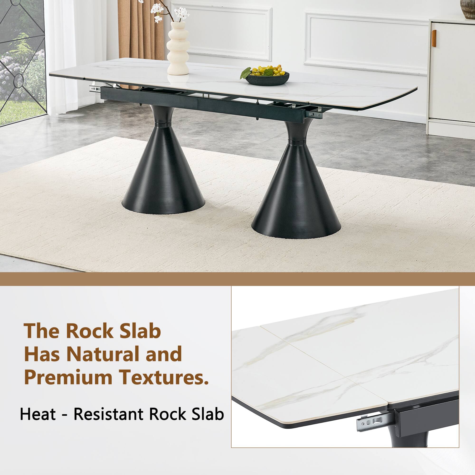 The Rock Slab Has Natural and Premium Textures. Heat-Resistant Rock Slab