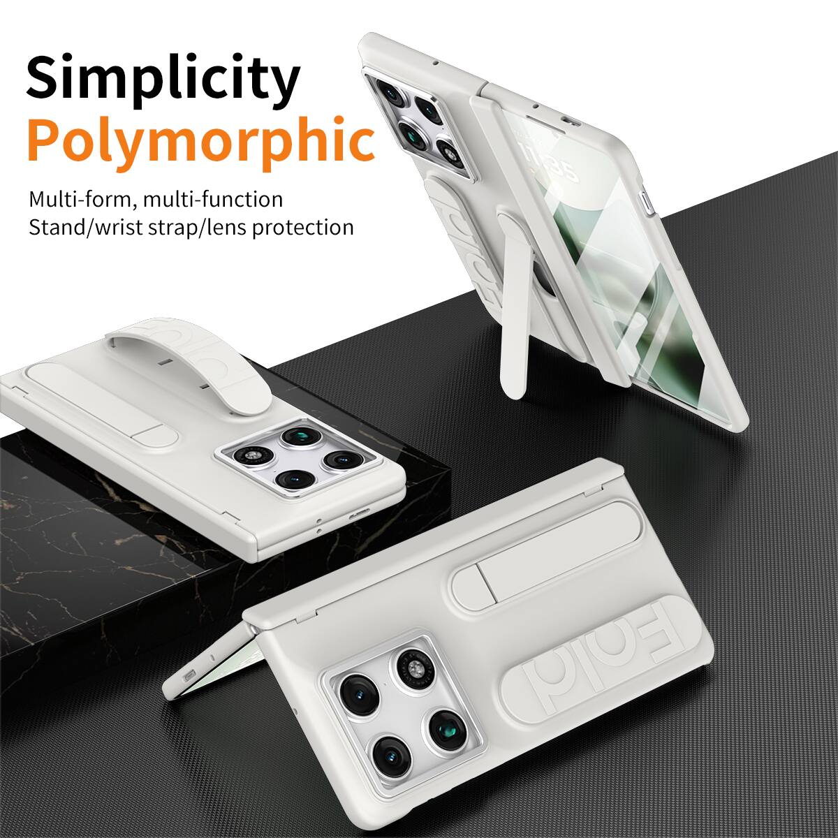 Simplicity Polymorphic  
Multi-form, multi-function  
Stand/wrist strap/lens protection