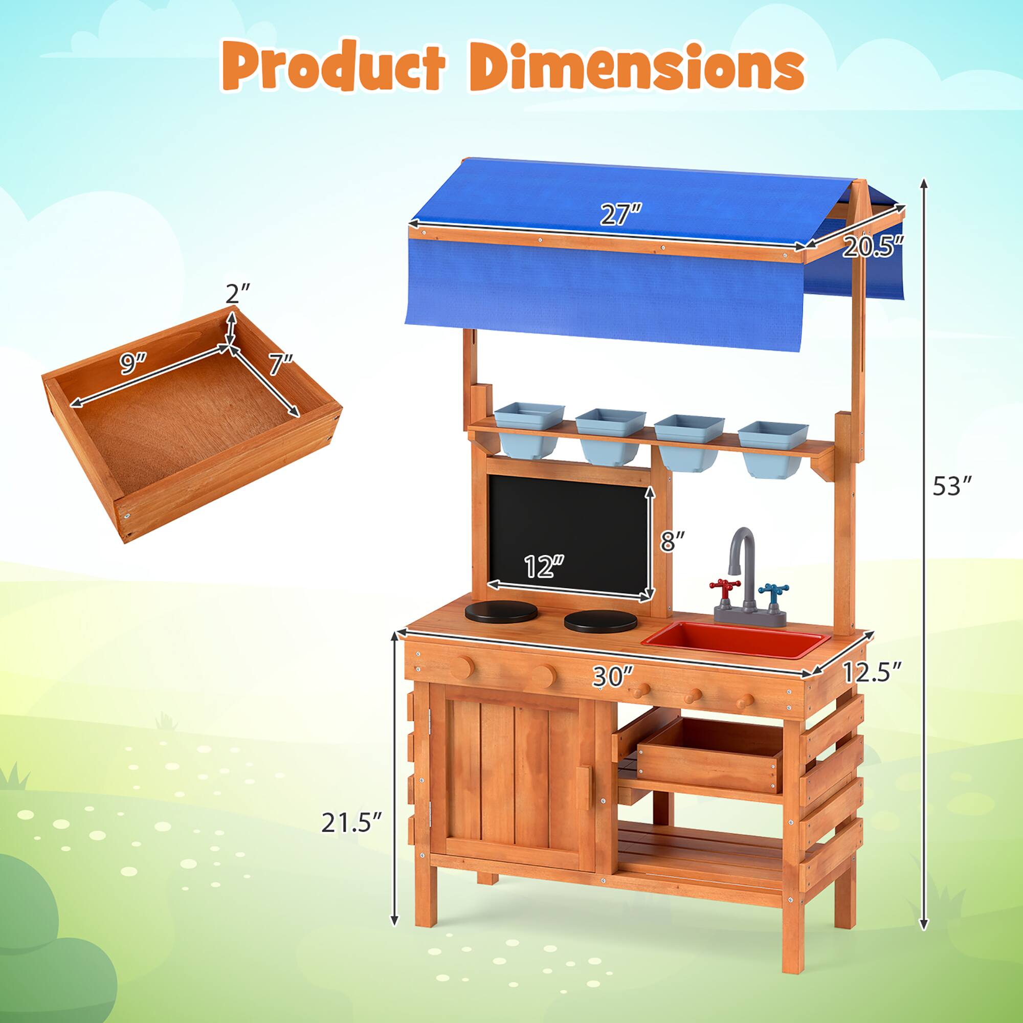 Product Dimensions

- 27" x 20.5" x 9" x 2"
- 7" x 53" x 12" x 8" x 30" x 12.5" x 21.5"