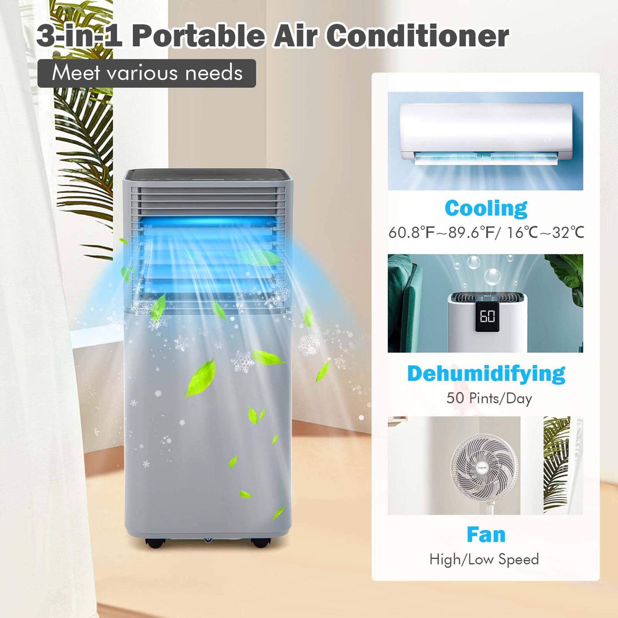 3-in-1 Portable Air Conditioner
Meet various needs
Cooling
60.8F-89.6F/ 16C-32C
Dehumidifying
50 Pints/Day
Fan
High/Low Speed