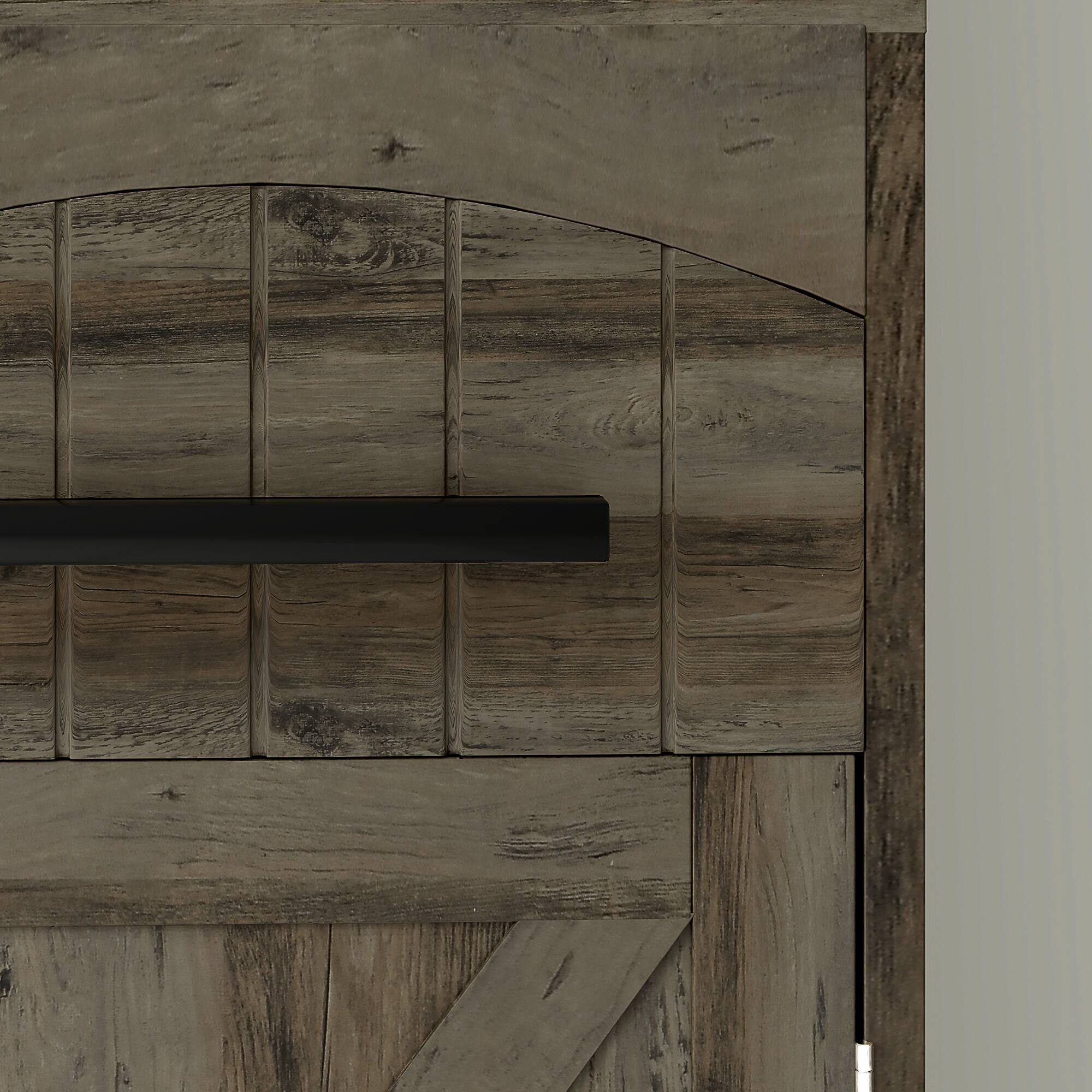 Alt View 7. Homcom - Tall Bathroom Storage Cabinet, Farmhouse Narrow Bathroom Storage Cabinet with Recessed Drawer and Barn Door - Gray.